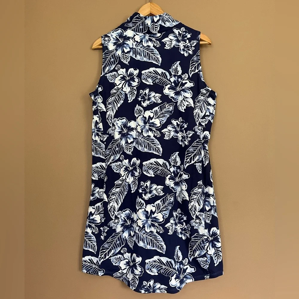 {Tommy Bahama} Aubrey Blossom Bay IslandZone Sleeveless Dress in Blue - Large - Picture 6 of 10
